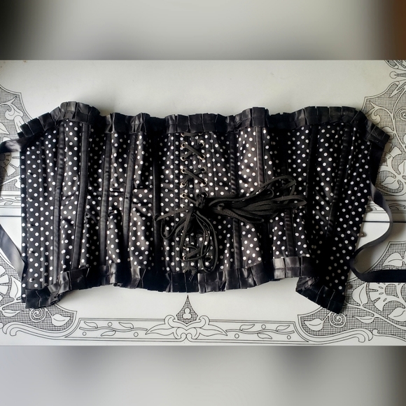 Polka Dot Steel Boned Corset - Picture 4 of 5